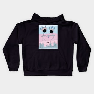 Kids Walking on Buildings Stick Figure Kids Hoodie